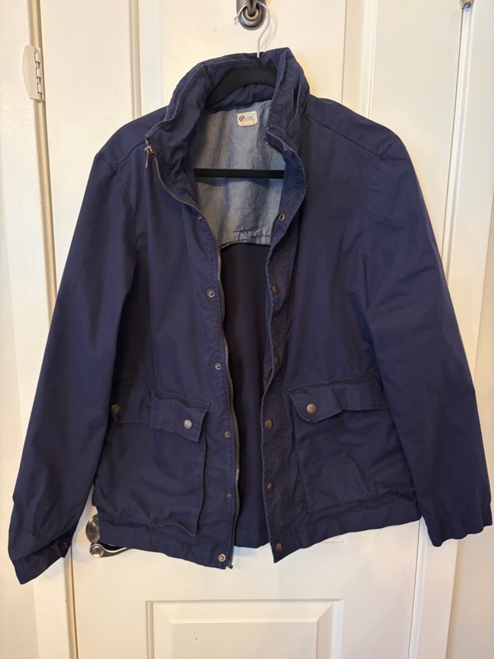 Toms Navy Blue Lined Jacket with Logo Tag